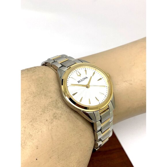 Bulova Women's Watch 98L277 Quartz Silver Dial Two Tone Stainless Steel - Picture 5 of 12